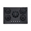 SIA 5 Burner Gas On Glass Hob With Cast Iron Pan Stands And Burner Caps 70cm - Black