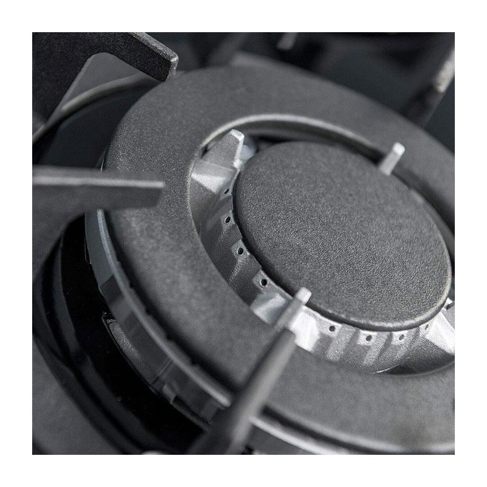 SIA 5 Burner Gas On Glass Hob With Cast Iron Pan Stands And Burner Caps 70cm - Black
