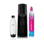 SodaStream Terra Sparkling Water Maker Machine And 1 Litre Reusable Water Bottle With 60 Litre Quick Connect CO2 Gas Cylinder – Black