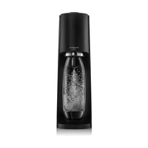 SodaStream Terra Sparkling Water Maker Machine And 1 Litre Reusable Water Bottle With 60 Litre Quick Connect CO2 Gas Cylinder – Black