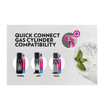SodaStream Terra Sparkling Water Maker Machine And 1 Litre Reusable Water Bottle With 60 Litre Quick Connect CO2 Gas Cylinder – Black