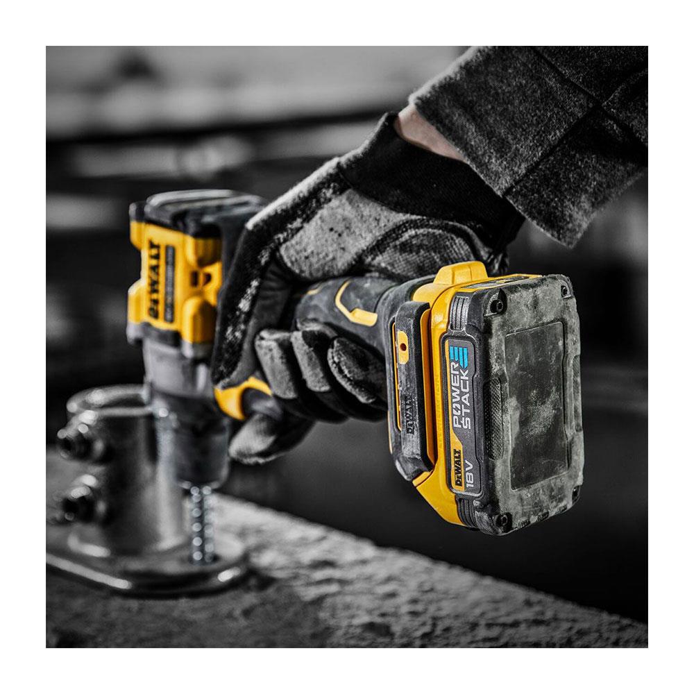 Dewalt POWERSTACK 18V XR Brushless Combi Hammer Drill Driver - Bare Unit