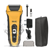Wahl Lifeproof Wet/Dry Foil Shaver Dual Head Ear And Nose Trimmer Anti-Shock Fully Washable  - Yellow/Black