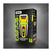 Wahl Lifeproof Wet/Dry Foil Shaver Dual Head Ear And Nose Trimmer Anti-Shock Fully Washable  - Yellow/Black