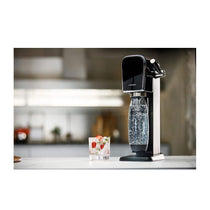 SodaStream Art Sparkling Water Maker Machine And 1 Litre Reusable Water Bottle With 60 Litre Quick Connect CO2 Gas Cylinder - Black