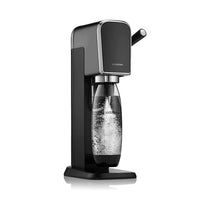 SodaStream Art Sparkling Water Maker Machine And 1 Litre Reusable Water Bottle With 60 Litre Quick Connect CO2 Gas Cylinder - Black