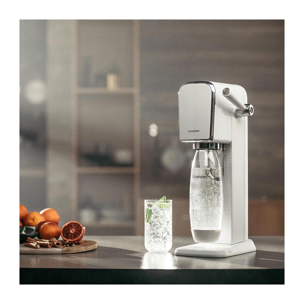 SodaStream Art Sparkling Water Maker Machine And 1 Litre Reusable Water Bottle With 60 Litre Quick Connect CO2 Gas Cylinder - White Secondary image