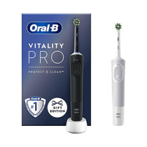 Oral-B Vitality Pro Electric Toothbrushes 2 Tooth Brush Heads 3 Modes Duo Pack Gift Edition - Black And White