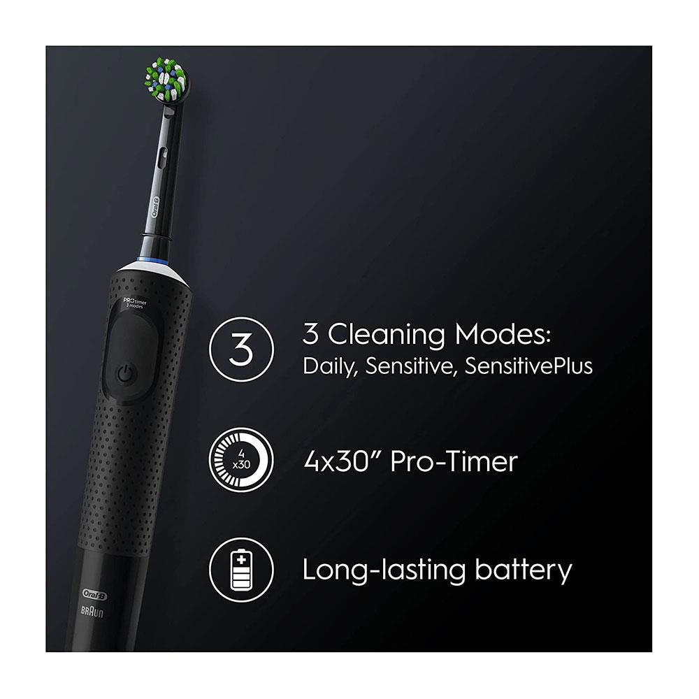 Oral-B Vitality Pro Electric Toothbrushes 2 Tooth Brush Heads 3 Modes Duo Pack Gift Edition - Black And White