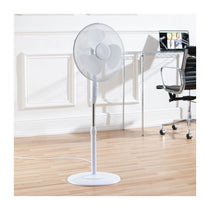 Daewoo 16 Inch Oscillating Pedestal Fan With 3 Speed Settings Adjustable Height - White -COL1648