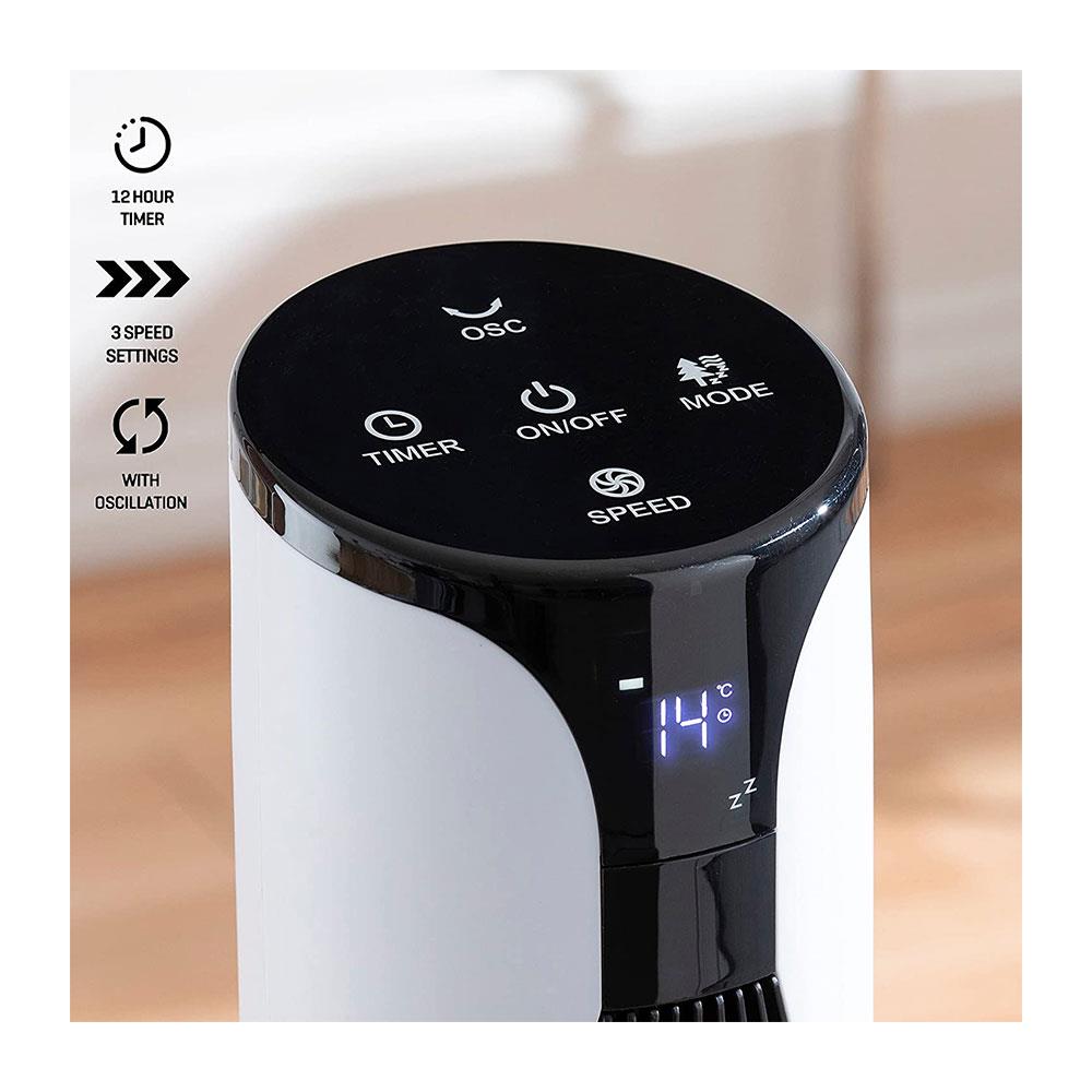 Daewoo 36 Inch Slimline Tower Fan Instant Cool Air With 3 Speed Settings Oscillation - White/Black Secondary image