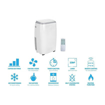 Daewoo 12000 BTU  Portable Air Conditioning Unit Fan Only Heating Dehumidifier With Remote Control - White