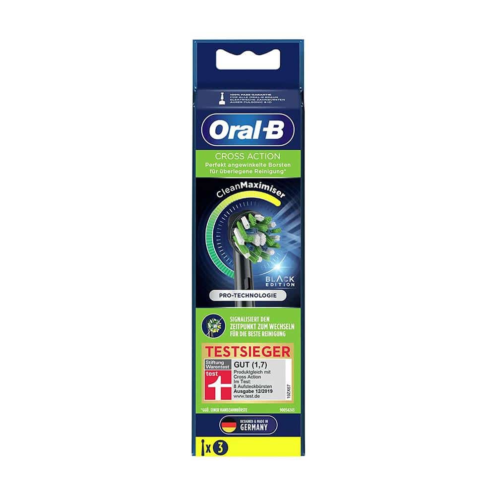 Oral-B Cross Action Clean Maximizer Electric Toothbrushes Replacement Brush Heads 3 Pack - Black Main image