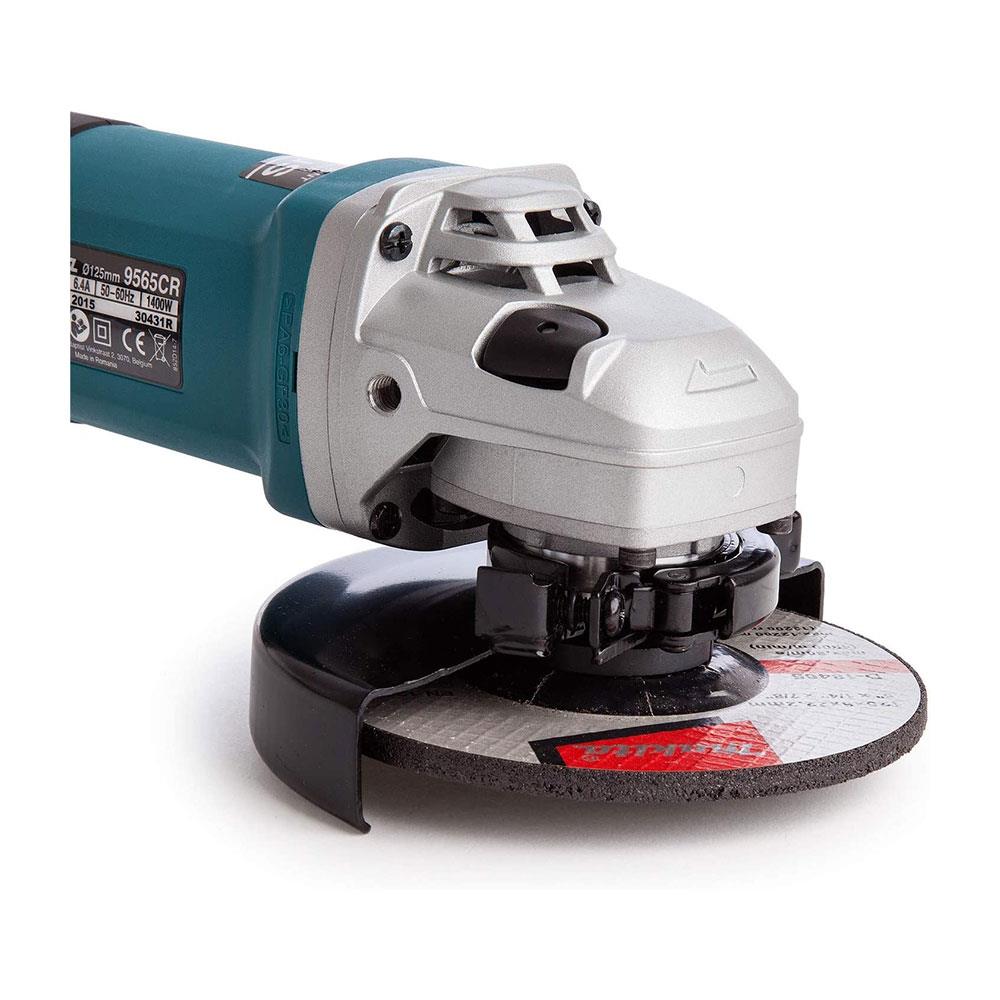 Makita 125mm Angle Grinder 240V With Anti-Restart Function 1400W - Blue/Black