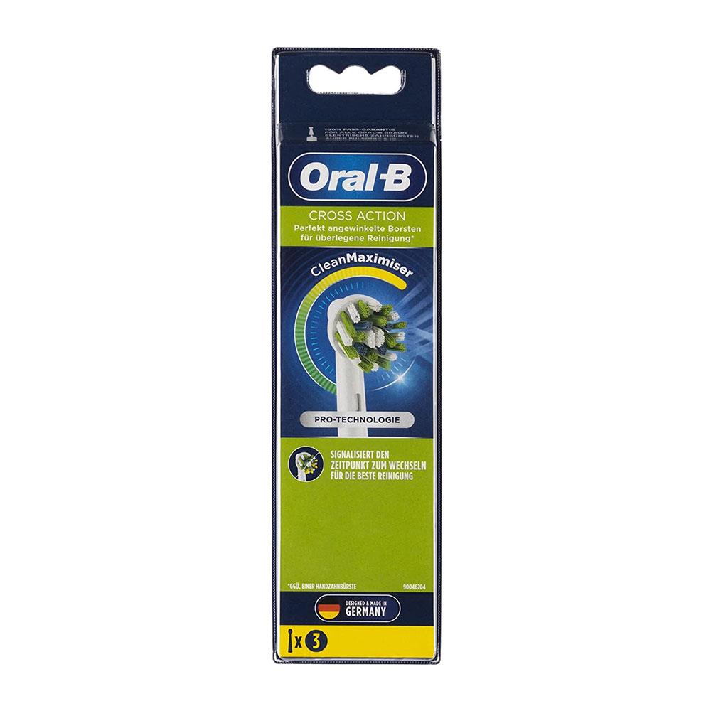 Oral-B Cross Action Clean Maximizer Electric Toothbrushes Replacement Brush Heads 3 Pack - White Main image