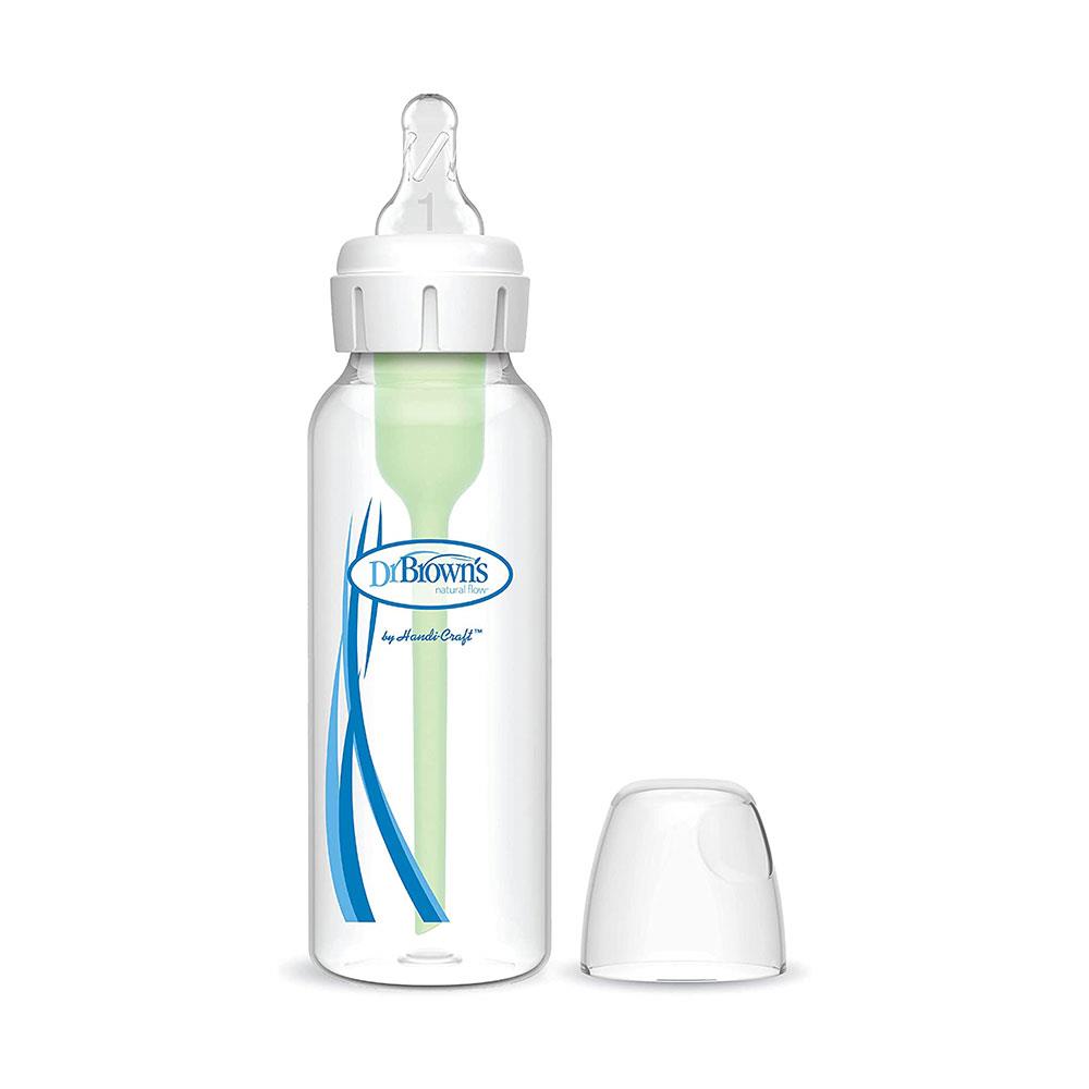 Dr Brown Natural Flow Options+ Anti-Colic Baby Feeding Bottle With Level 1 Teat Narrow Neck 250ml - 1 Pack Secondary image
