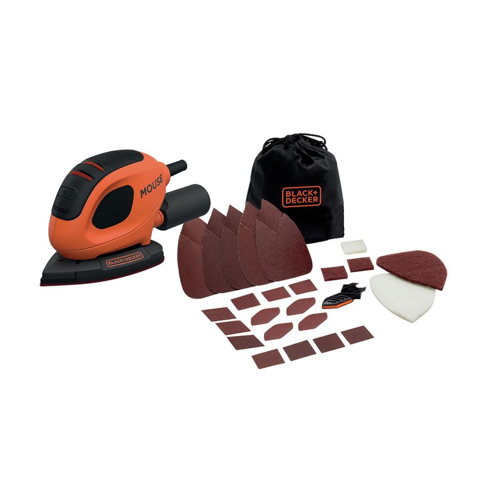 Black & Decker Mouse Detail Sander 55W With 10 Accessories In Softbag - Orange/Black Main image