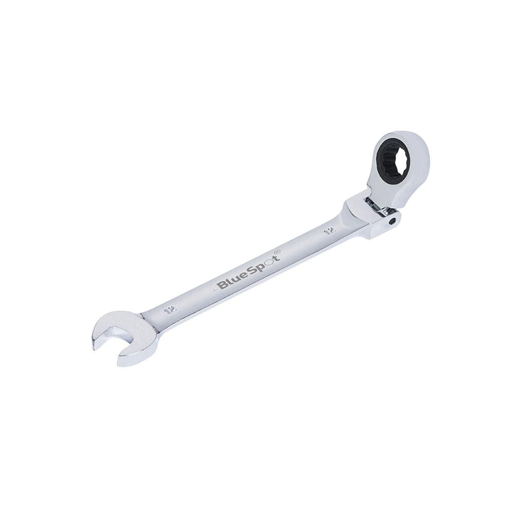 Blue Spot Tools Ratchet Spanner 12mm Chrome Vanadium Steel Flexible Head - Sliver