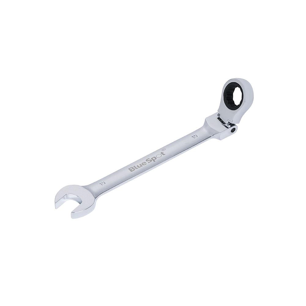 Blue Spot Tools Ratchet Spanner 19mm Chrome Vanadium Steel Flexible Head - Sliver
