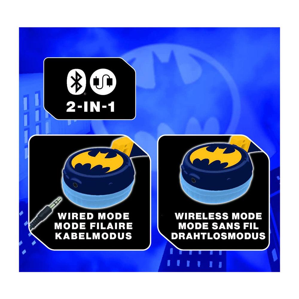 Lexibook Batman Bluetooth And Wired Foldable Kids Headphones - Multicolour