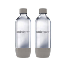 SodaStream Carbonating Bottles 1 Litre Twin Pack 2 x Reusable BPA Free Water Bottles - Grey