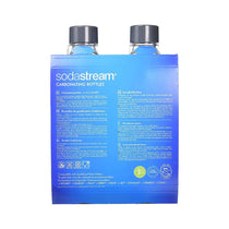 SodaStream Carbonating Bottles 1 Litre Twin Pack 2 x Reusable BPA Free Water Bottles - Grey