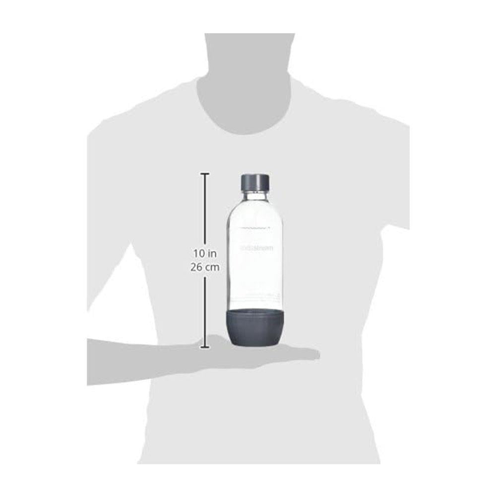 SodaStream Carbonating Bottles 1 Litre Twin Pack 2 x Reusable BPA Free Water Bottles - Grey