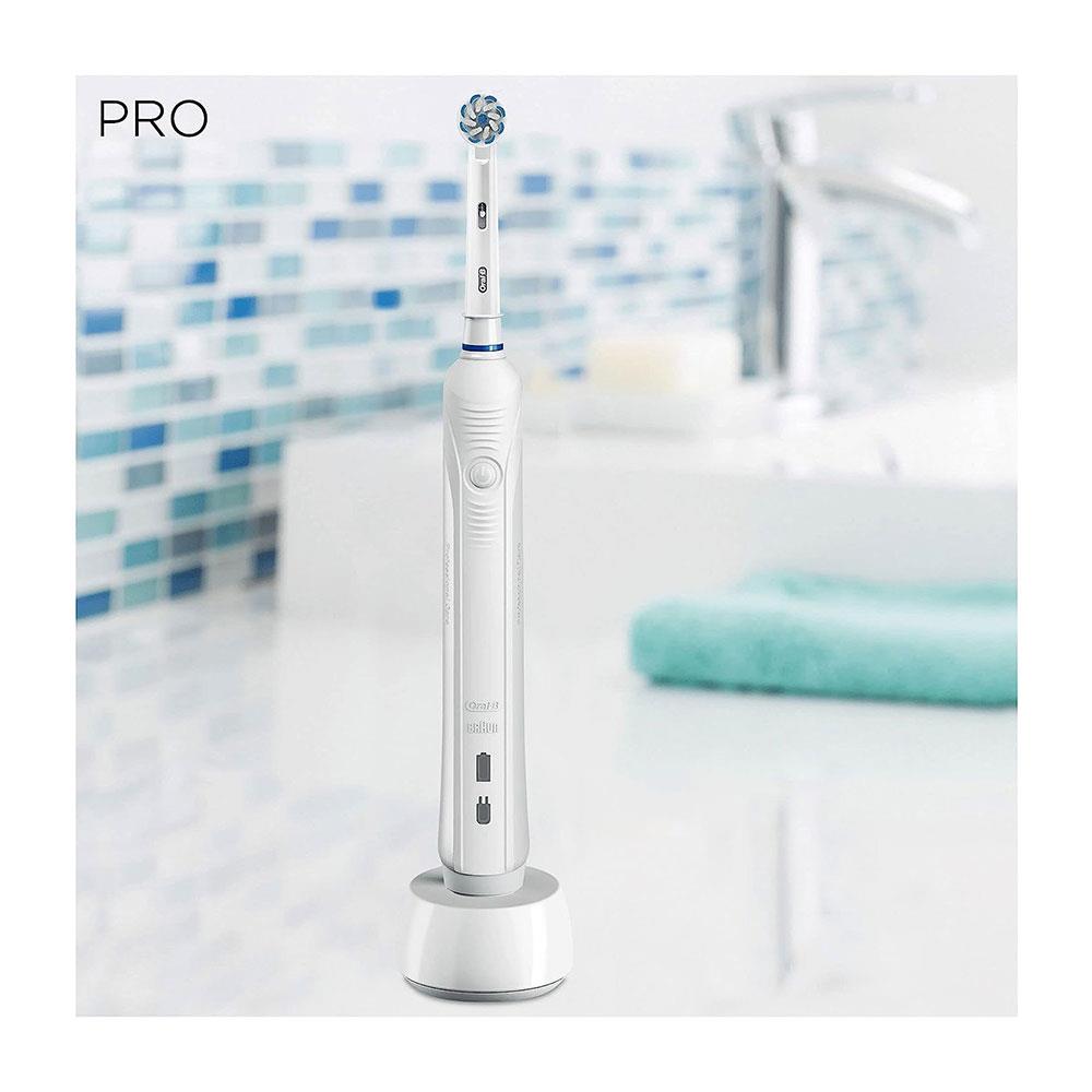 Oral-B Pro 1 600 Electric Toothbrush With 1 Sensi Ultrathin Tooth Brush Head - White Secondary image
