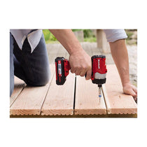 Einhell Power X-Change 18V Cordless Combi Drill And Impact Driver Set With Battery And Charger Storage Bag - Red