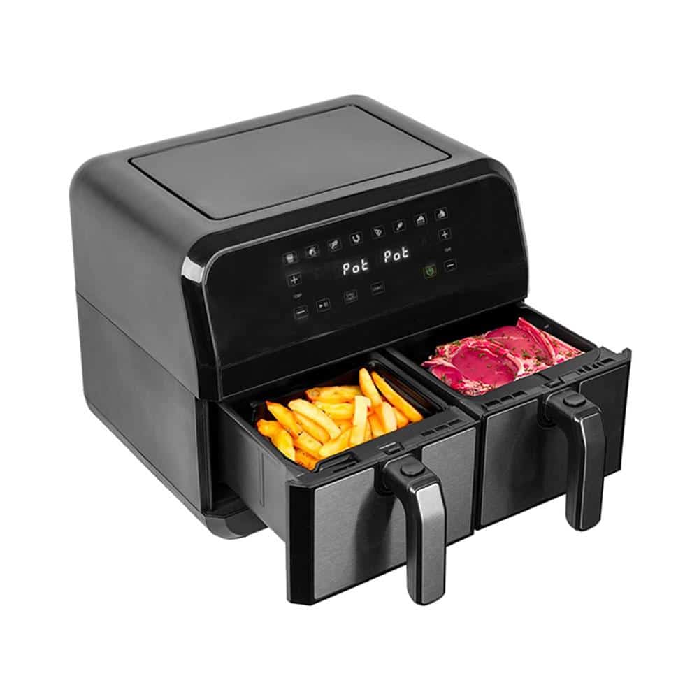 SIA Dual Zone Air Fryer With 8 Healthy Pre-Set Program 1700W 8 Liters - Black