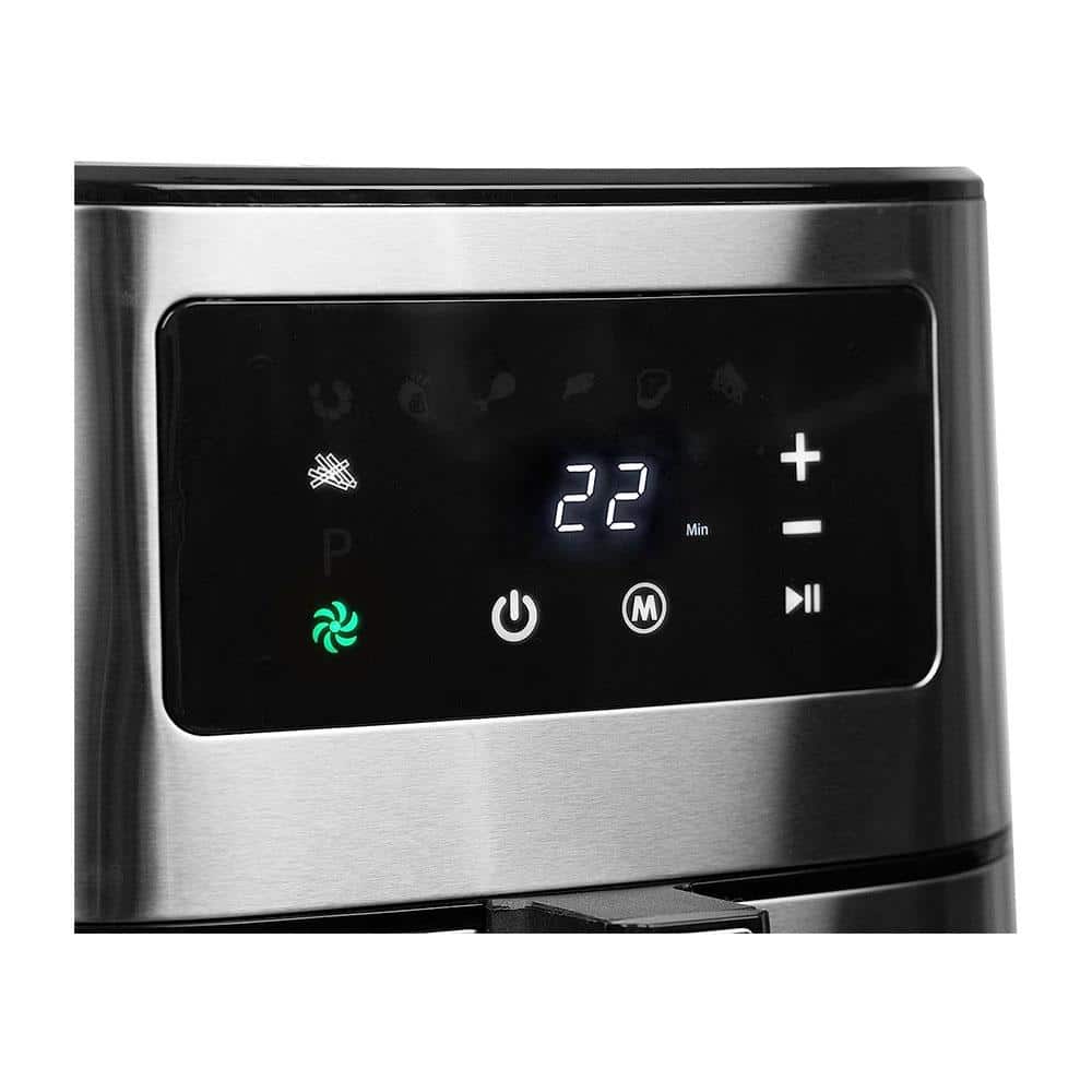 SIA Air Fryer With 8 Program Sensor Touch Digital Control Stainless Steel 1700W 5.5 Litres - Silver Secondary image