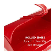 Leecroft Metal Hooded Dustpan Office Kitchen Home Car Floor Cleaning Sweeping - Red