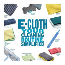 E-Cloth Glass & Polishing Cleaning Cloth 4 Pack - Yellow, Pink, Green And Blue