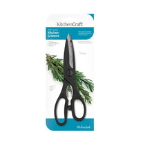 KitchenCraft 3-In-1 Kitchen Multi-Purpose Scissors 21cm With Bottle Opener Stainless Steel Blades - Black