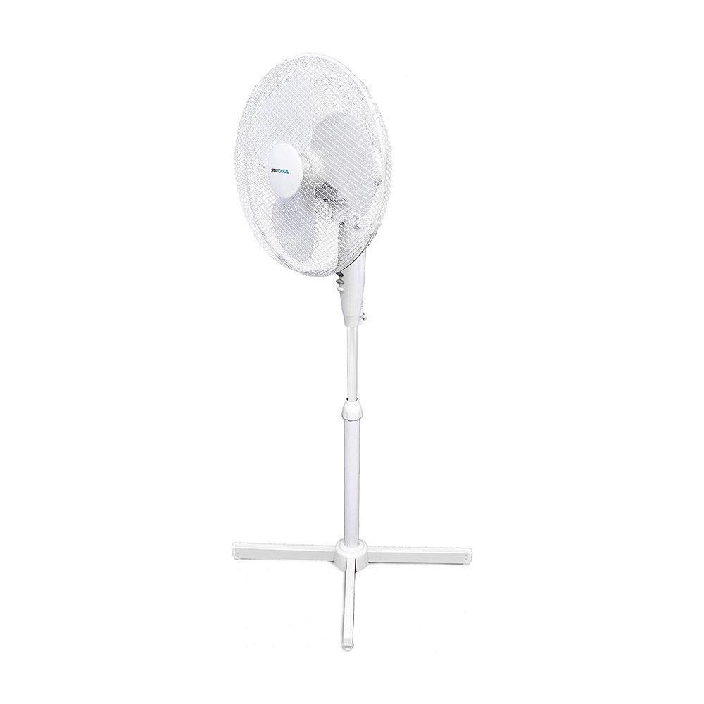Lloytron STAYCOOL 16 Inch Pedestal Fan Oscillating 3 Speed Settings 50W - White Main image