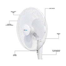 Lloytron STAYCOOL 16 Inch Pedestal Fan Oscillating 3 Speed Settings 50W - White