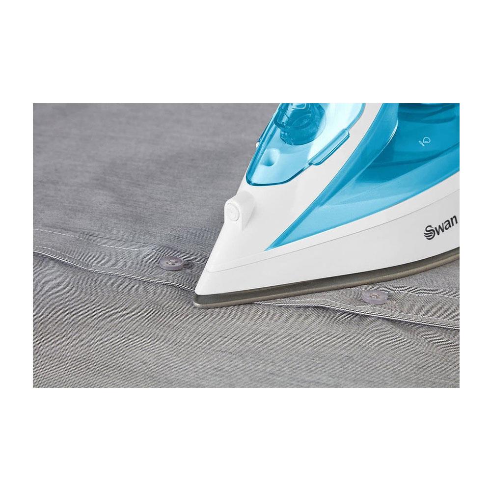 Swan 2-In-1 Cord or Cordless Steam Iron 360 Glide Ceramic Soleplate 2800W 300ml Water Tank - Blue