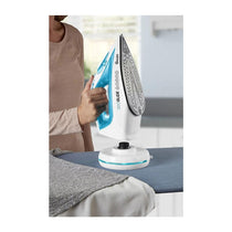 Swan 2-In-1 Cord or Cordless Steam Iron 360 Glide Ceramic Soleplate 2800W 300ml Water Tank - Blue