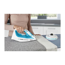 Swan 2-In-1 Cord or Cordless Steam Iron 360 Glide Ceramic Soleplate 2800W 300ml Water Tank - Blue