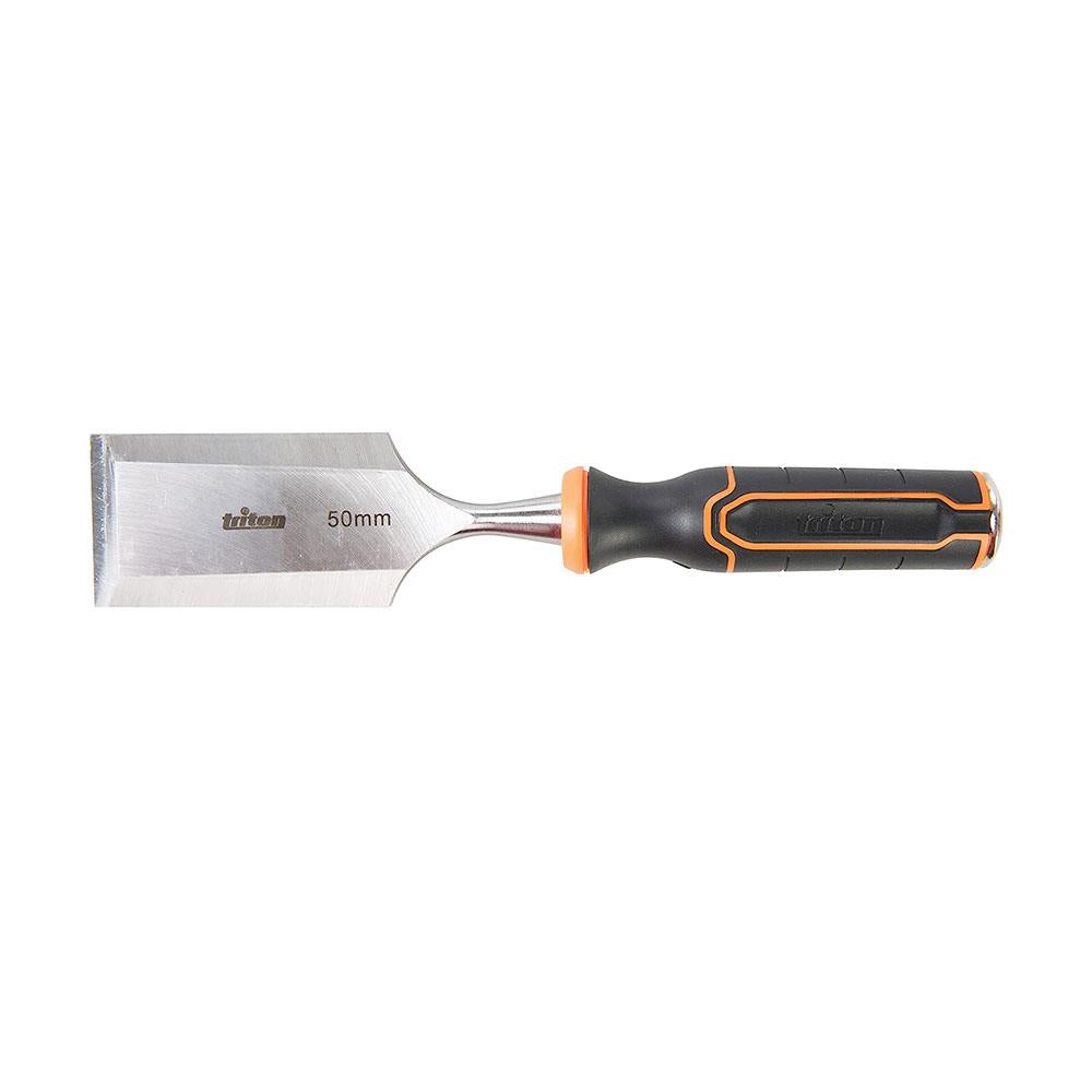 Triton Wood Chisel 50mm TWC50 Straight Chromium Vanadium Steel - Black/Orange