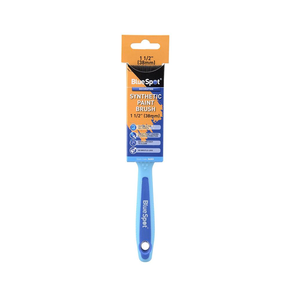 Blue Spot 1 1/2 Inch (38mm) Synthetic Paint Brush With Soft Grip Handle - Black Main image