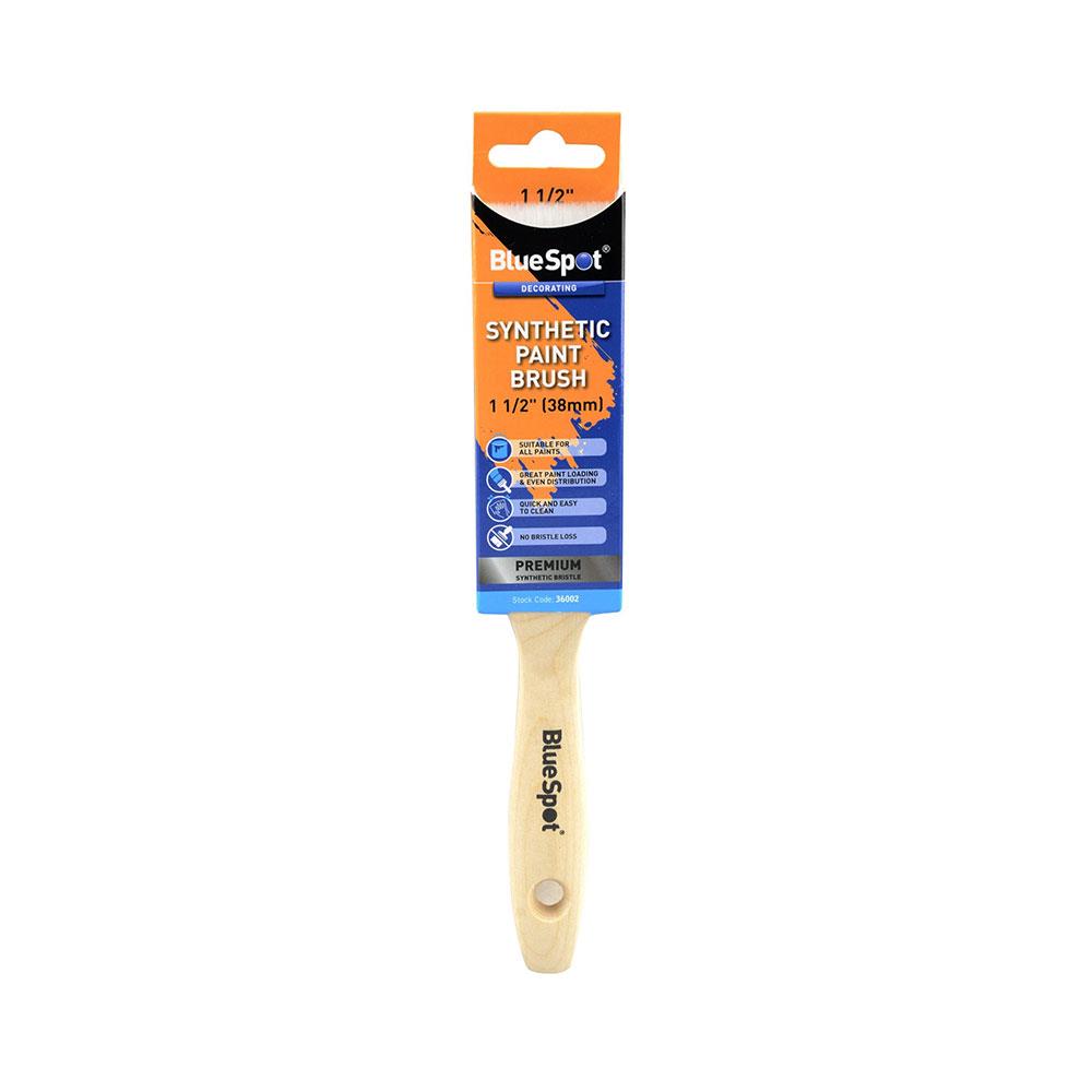Blue Spot 1 1/2 Inch (38mm) Synthetic Paint Brush With Wooden Handle - Black Main image