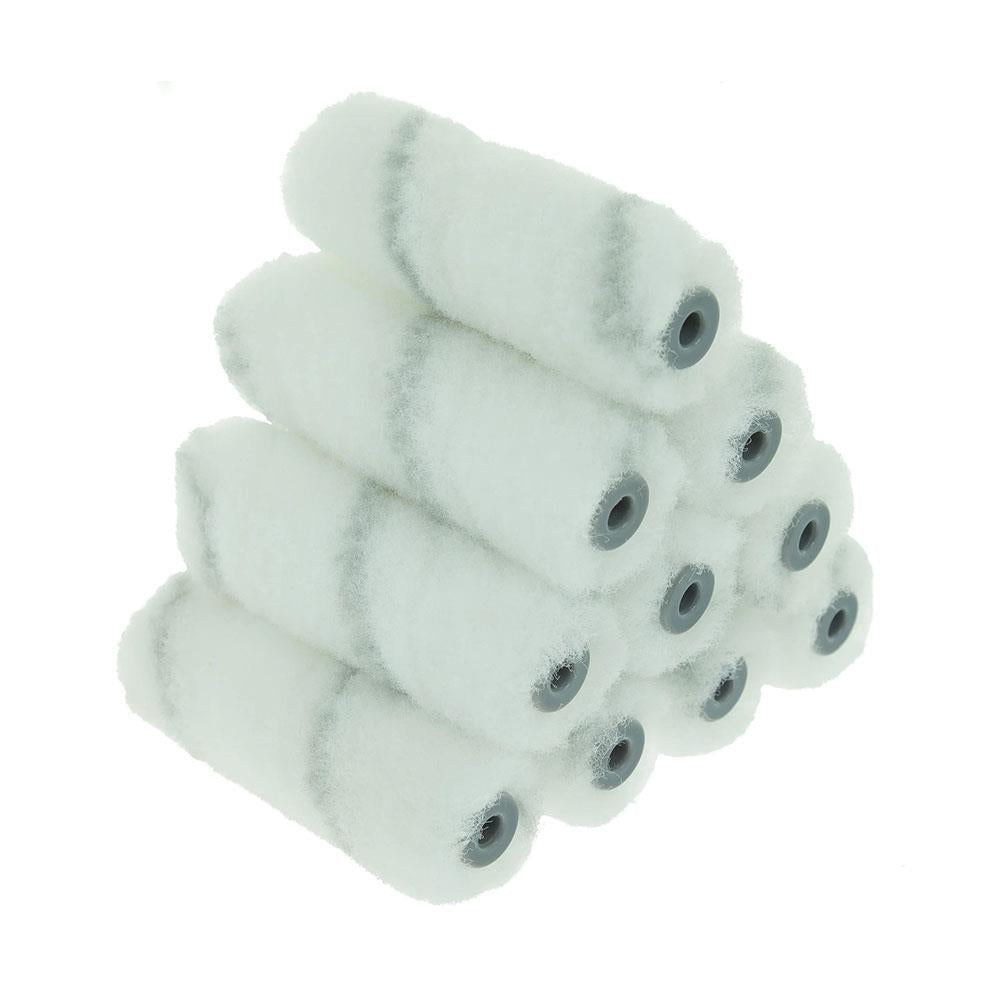 Coral Endurance 4 Inch Paint Roller Cover With Solvent Resistant Nylon Sleeve Fabric - 10 Piece Pack Set
