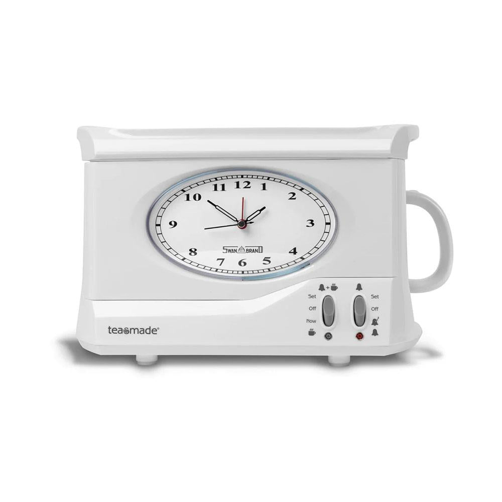 Swan Vintage Teasmade Tea Maker Rapid Boil With Clock And Alarm 850W 600ml - White Main image