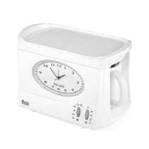 Swan Vintage Teasmade Tea Maker Rapid Boil With Clock And Alarm 850W 600ml - White