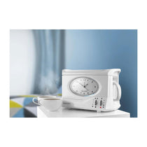 Swan Vintage Teasmade Tea Maker Rapid Boil With Clock And Alarm 850W 600ml - White