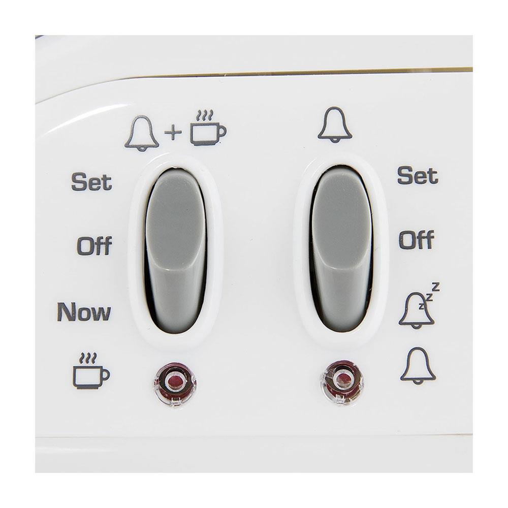 Swan Vintage Teasmade Tea Maker Rapid Boil With Clock And Alarm 850W 600ml - White