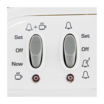 Swan Vintage Teasmade Tea Maker Rapid Boil With Clock And Alarm 850W 600ml - White