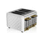 Swan Gatsby 4 Slice Toaster Diamond Pattern Design 1850 W - White And Gold