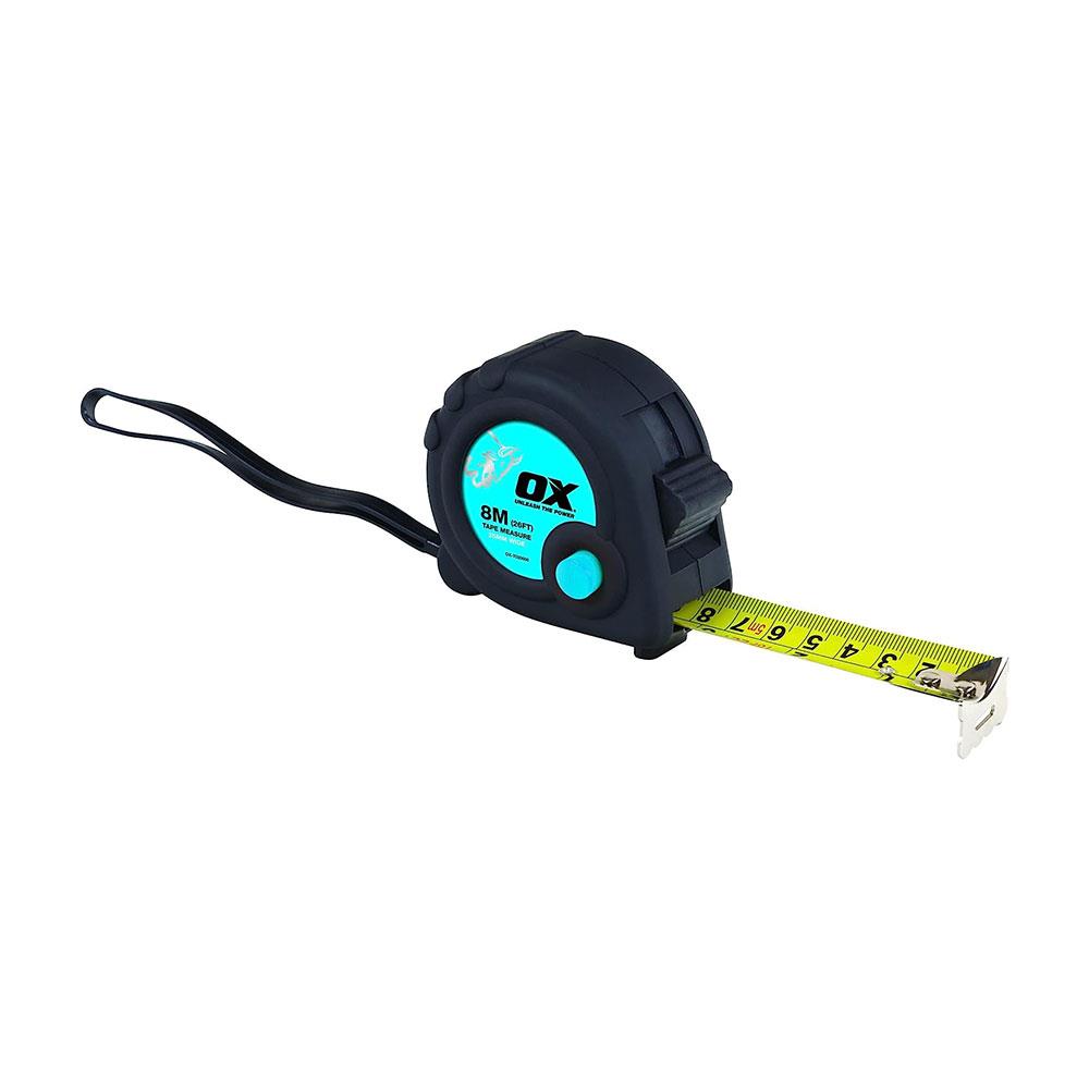 OX Tools Trade Tape Measure 8m/26ft Metric/Imperial - Black/Blue Main image